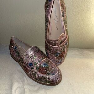 Betsey Johnson Women's Sparkling Loafers - Pink and Multicolor